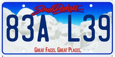 SD license plate 83AL39