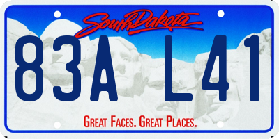 SD license plate 83AL41