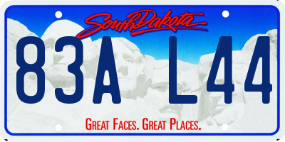 SD license plate 83AL44
