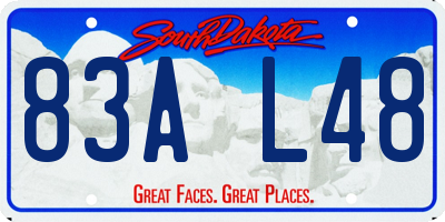SD license plate 83AL48