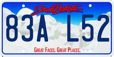SD license plate 83AL52