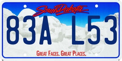 SD license plate 83AL53