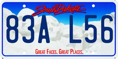 SD license plate 83AL56