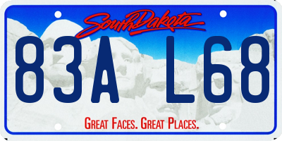 SD license plate 83AL68