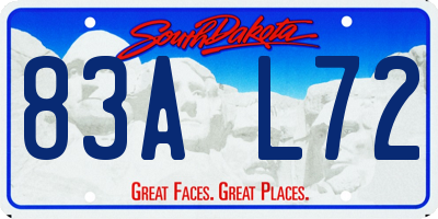 SD license plate 83AL72