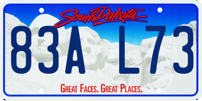 SD license plate 83AL73