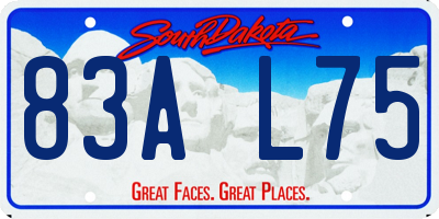 SD license plate 83AL75