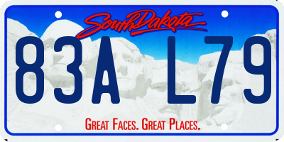 SD license plate 83AL79