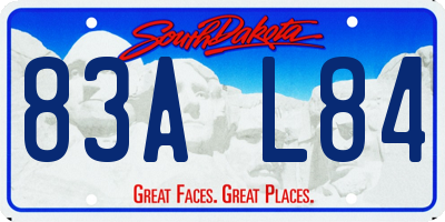 SD license plate 83AL84
