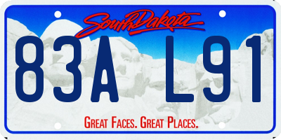 SD license plate 83AL91
