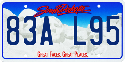 SD license plate 83AL95
