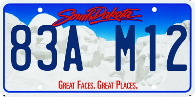 SD license plate 83AM12