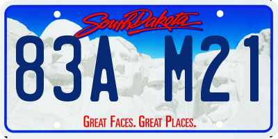 SD license plate 83AM21