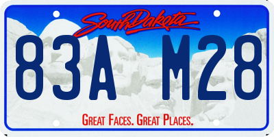 SD license plate 83AM28
