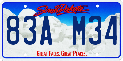 SD license plate 83AM34
