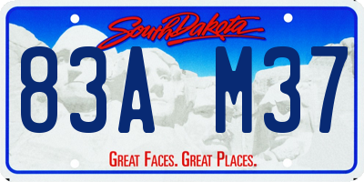 SD license plate 83AM37