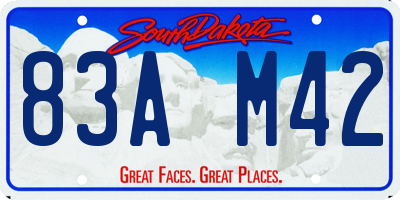 SD license plate 83AM42