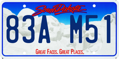 SD license plate 83AM51