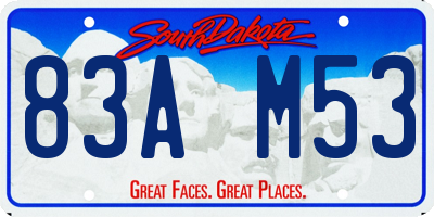 SD license plate 83AM53