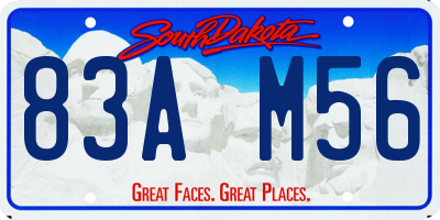 SD license plate 83AM56