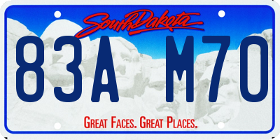 SD license plate 83AM70