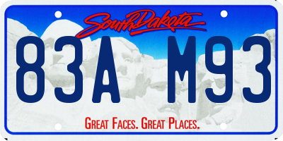 SD license plate 83AM93