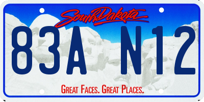 SD license plate 83AN12