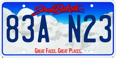 SD license plate 83AN23