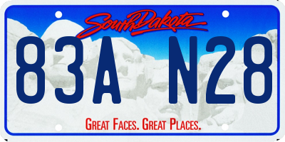 SD license plate 83AN28