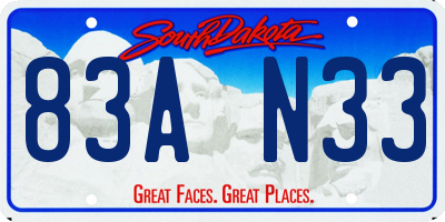 SD license plate 83AN33