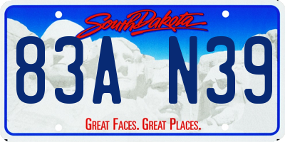 SD license plate 83AN39