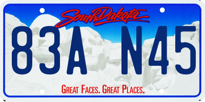 SD license plate 83AN45