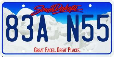 SD license plate 83AN55