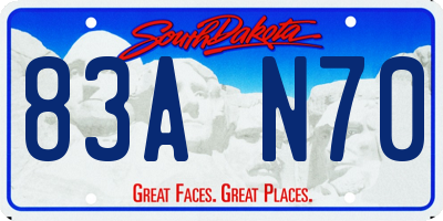 SD license plate 83AN70