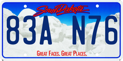 SD license plate 83AN76