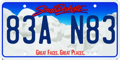 SD license plate 83AN83