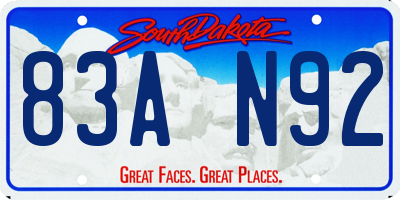 SD license plate 83AN92
