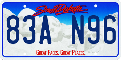 SD license plate 83AN96