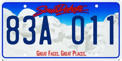 SD license plate 83AO11