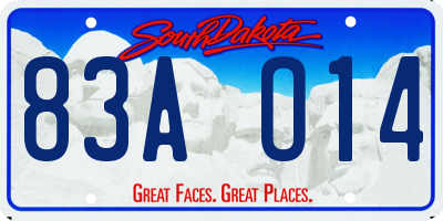 SD license plate 83AO14