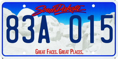 SD license plate 83AO15