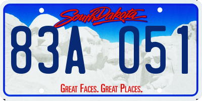 SD license plate 83AO51