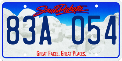 SD license plate 83AO54