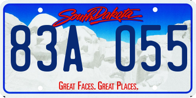 SD license plate 83AO55