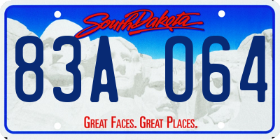 SD license plate 83AO64