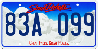 SD license plate 83AO99