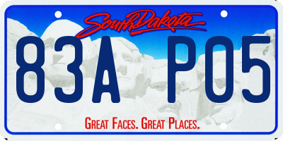 SD license plate 83AP05
