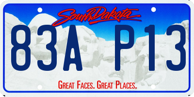 SD license plate 83AP13