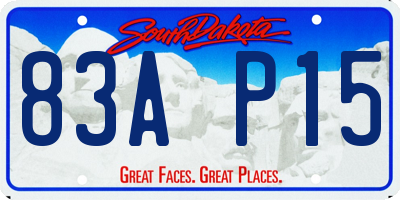 SD license plate 83AP15