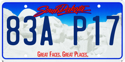 SD license plate 83AP17